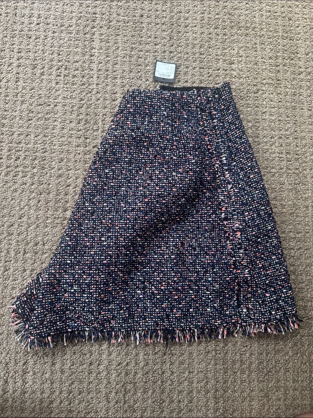 Club Monaco Ronen Skirt- Navy Skirt A-Line with Pink Flecks